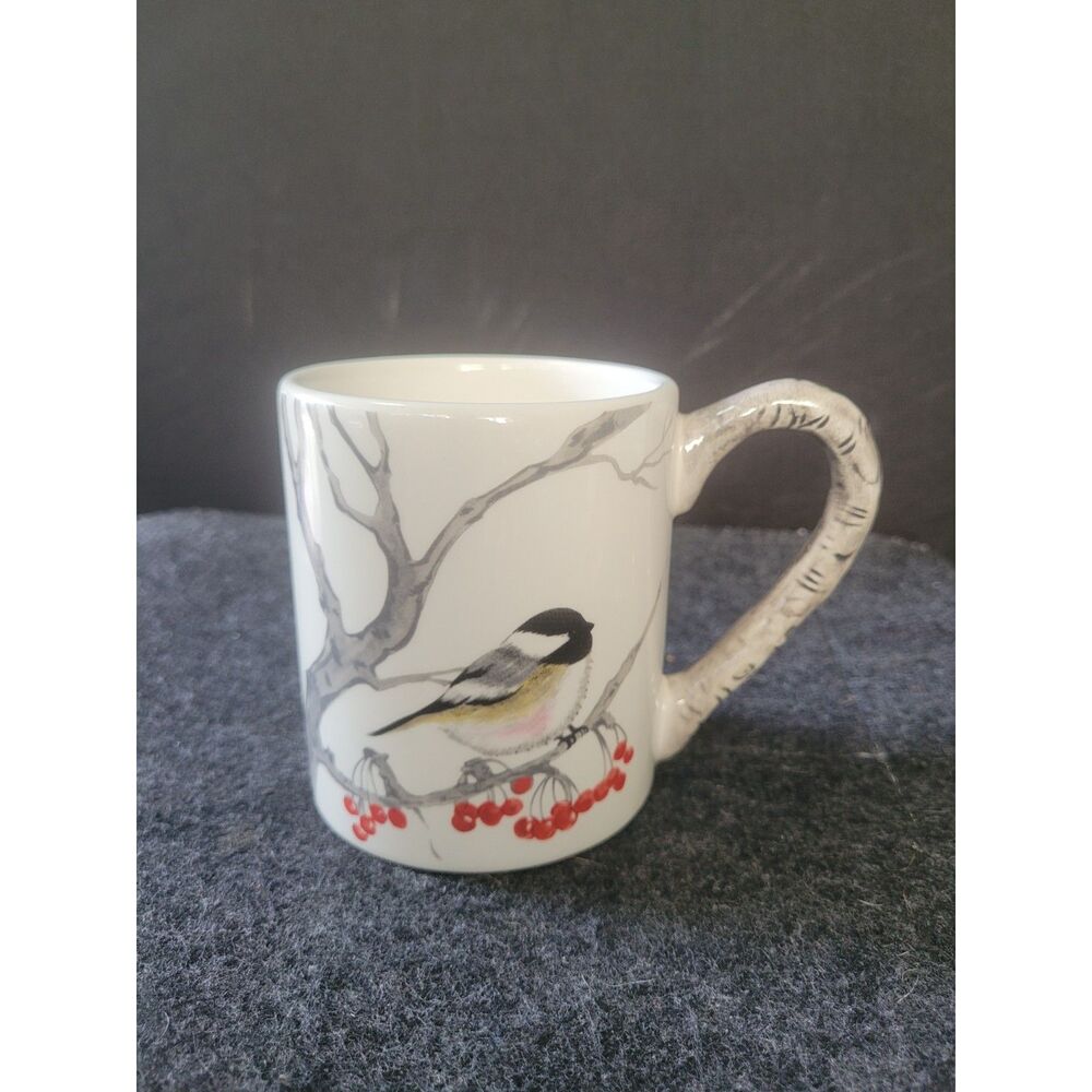Rare Global Design Connections Winter Chickadee Mug 9429254, set of two